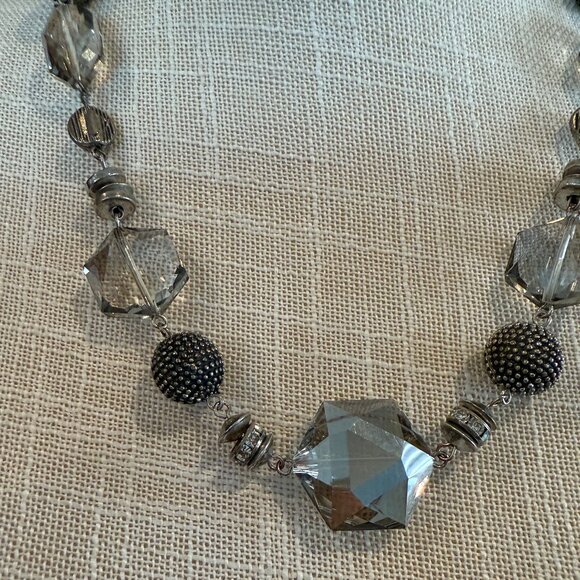 AB Glass and Metallic Bead Necklace - Picture 4 of 7